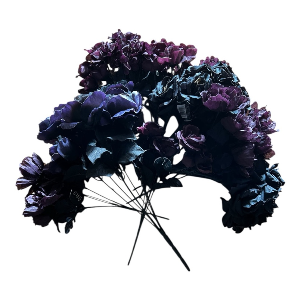Elegant Purple and Black Faux‎ Floral Arrangement